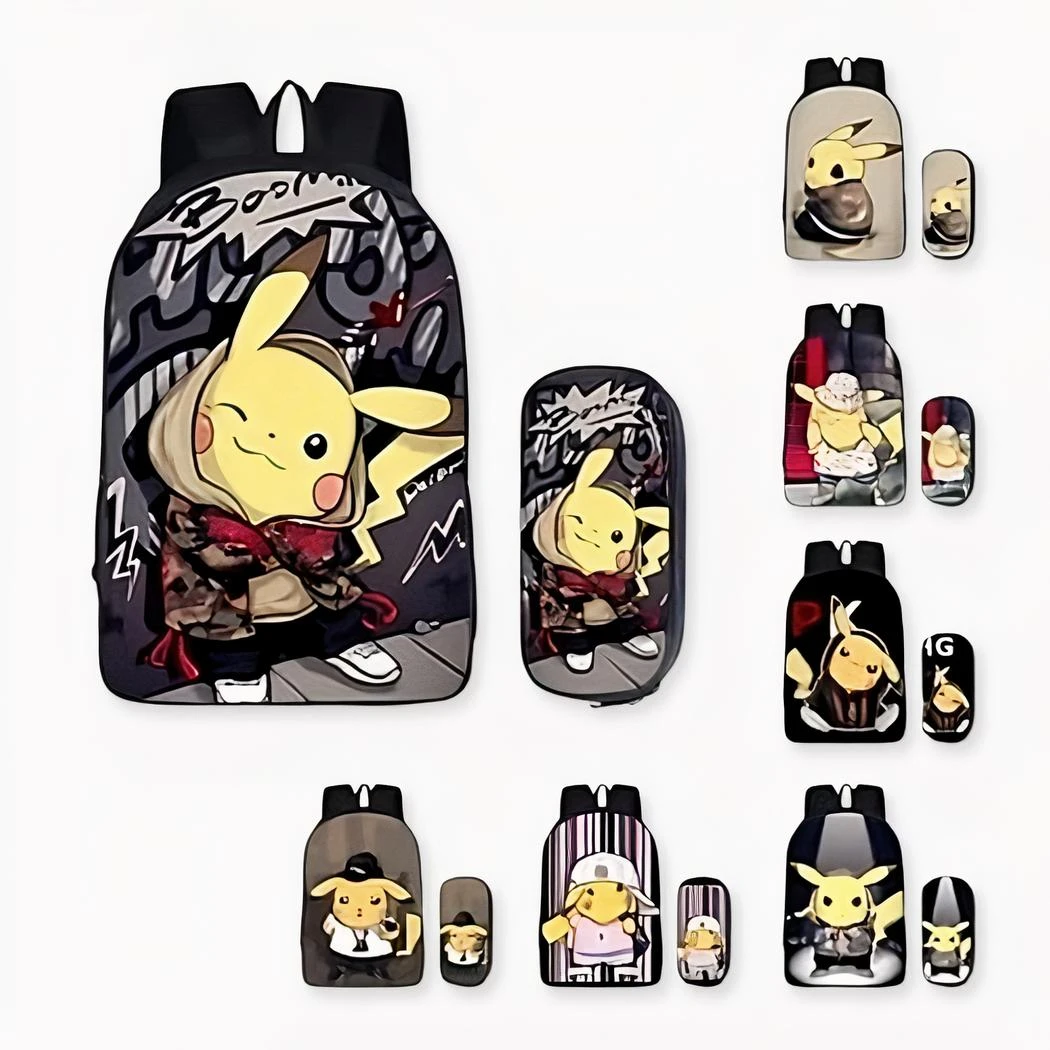 Sac à Dos Pokemon Pikachu Pour Enfants Avec Trousse Assortie