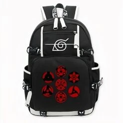 Sac à Dos Noir Avec Motifs Inspirés De Naruto