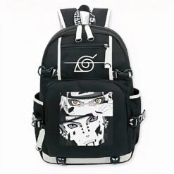 Sac Ă Dos Noir Aux Motifs De Tendo Et Naruto