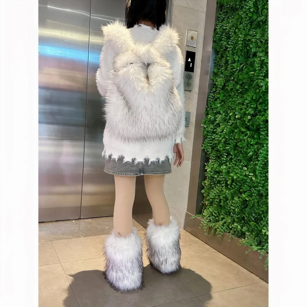 Sac à Dos Fourrure élégant Et Fluffy – Image 5