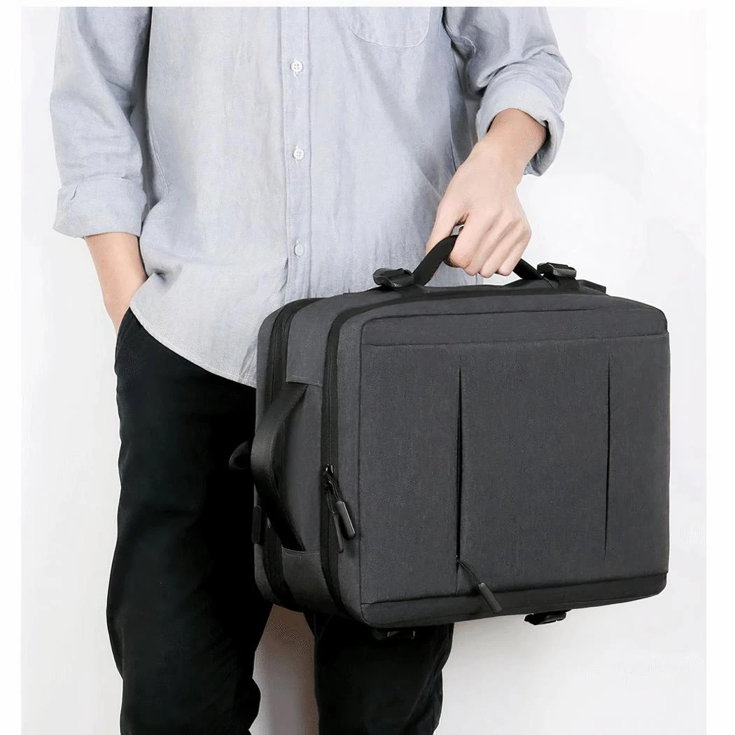 Sac à Dos Ergonomique De Voyage Uni Noir – Image 5